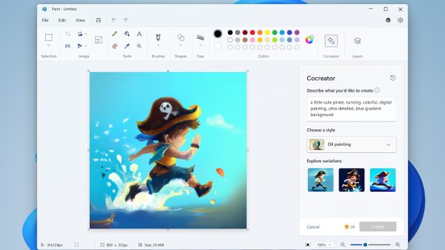 Microsoft Paint DALL-E Cocreator