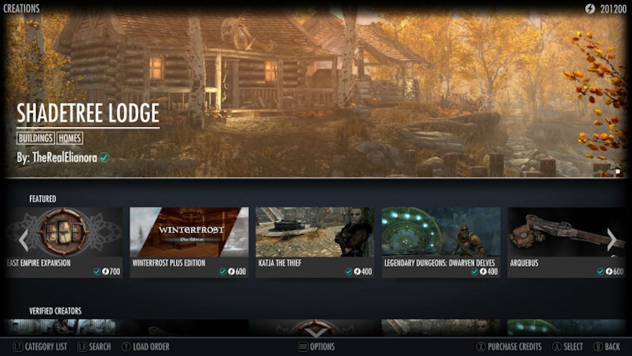 The Elder Scrolls V: Skyrim güncellemesi Creations