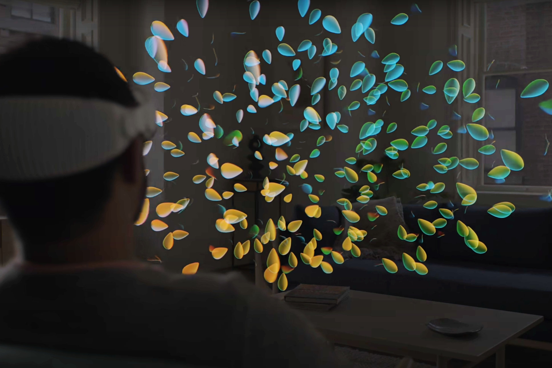 Vision Pro'da Apple'ın Mindfulness uygulaması sizi renk ve sesle çevreliyor.