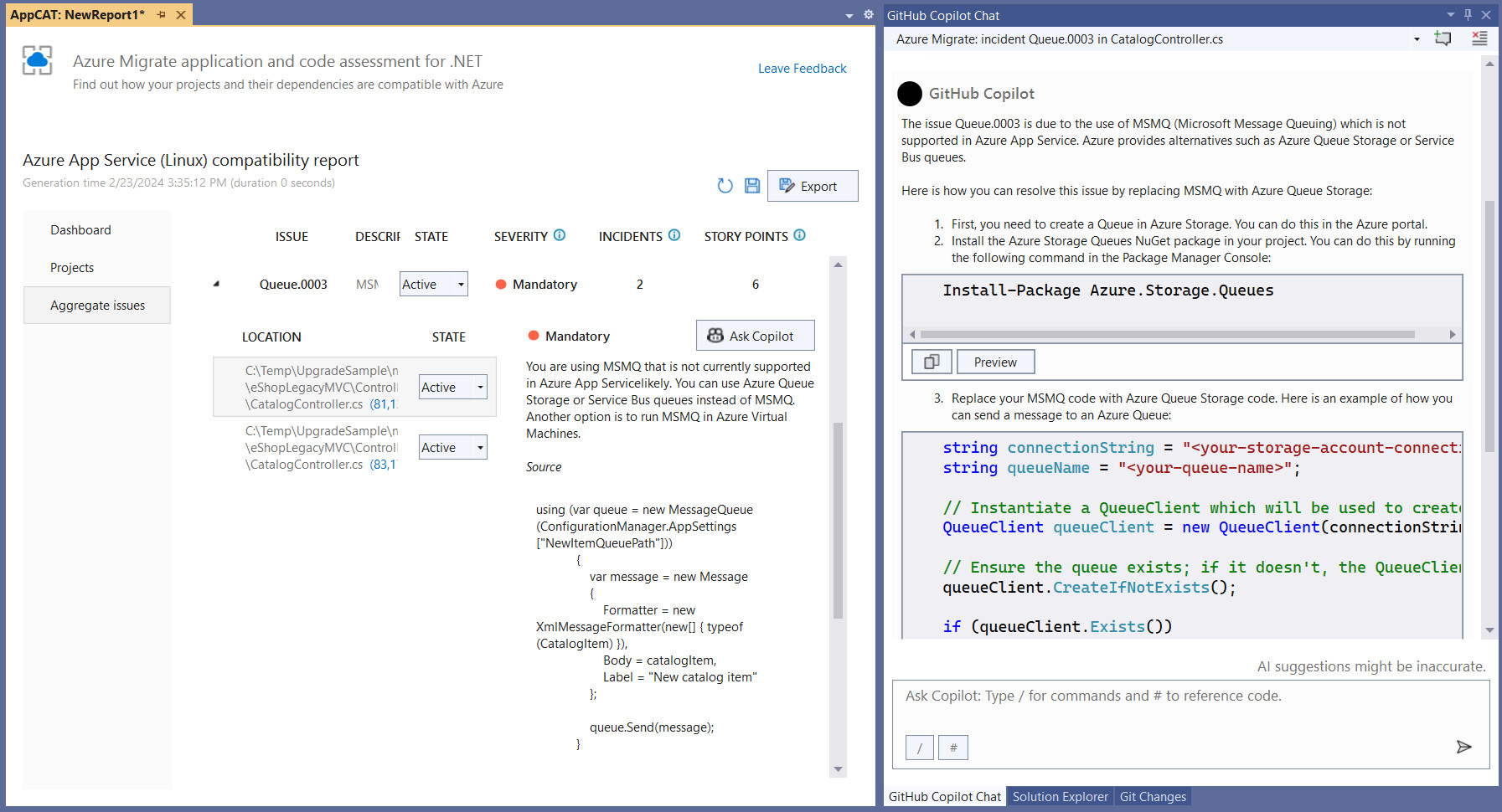 Microsoft, Visual Studio'daki Azure Migrate Aracına GitHub Copilot Chat Ekledi