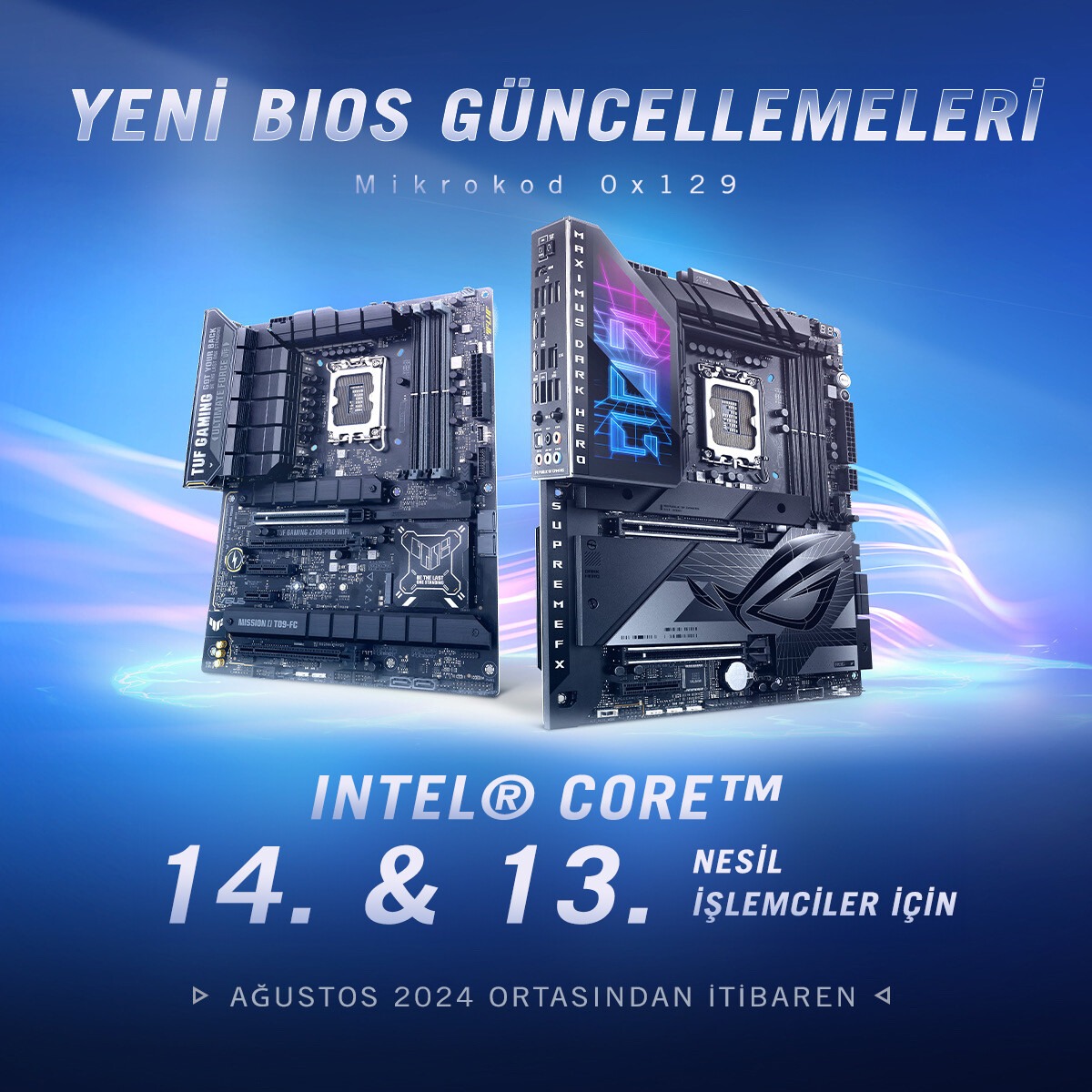 ASUS, Intel 13. ve 14. Nesil İşlemciler İçin 0x129 Mikro Kod BIOS Güncellemelerini Yayınladı