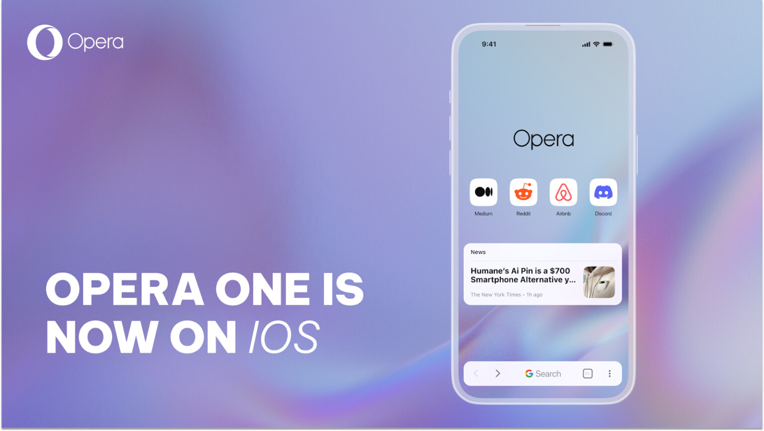 Opera One iPhone tarayıcısı.