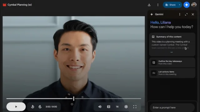 Google Drive Gemini video analiz