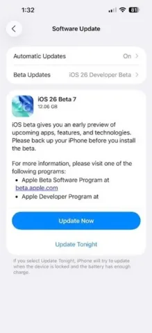 iOS 26 Public Beta 4
