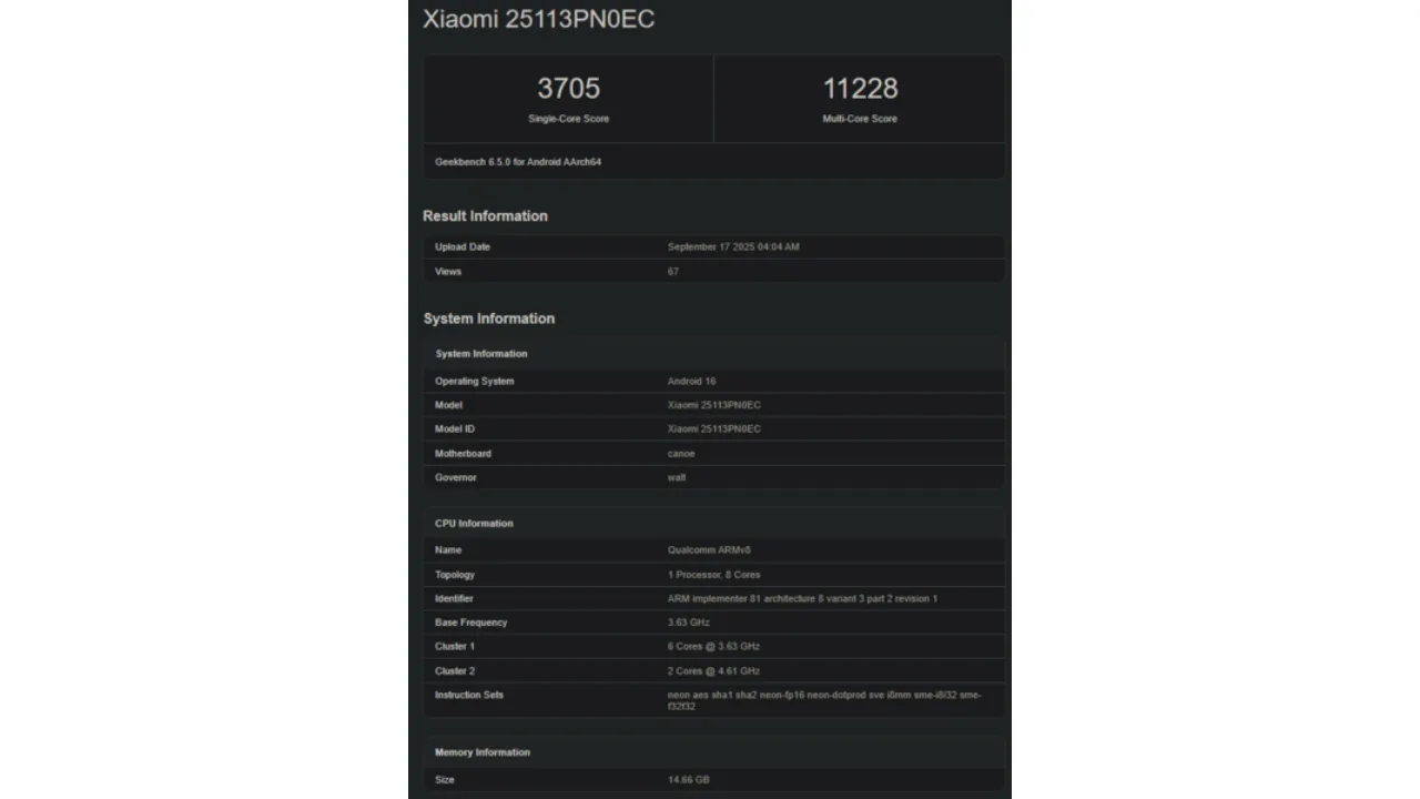 Snapdragon 8 Elite Gen 5 Geekbench skoru ortaya çıktı