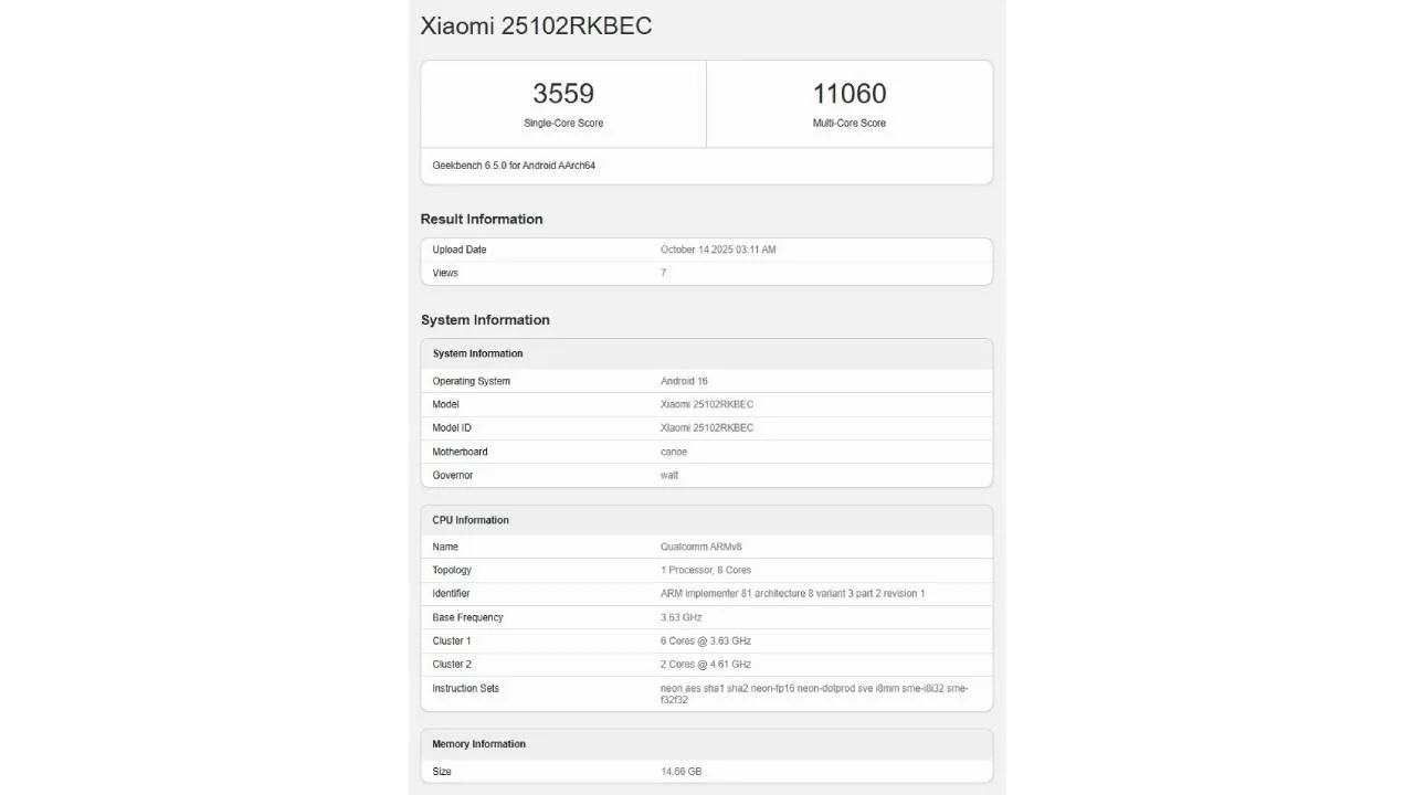 Redmi K90 Pro Geekbench skoru ortaya çıktı