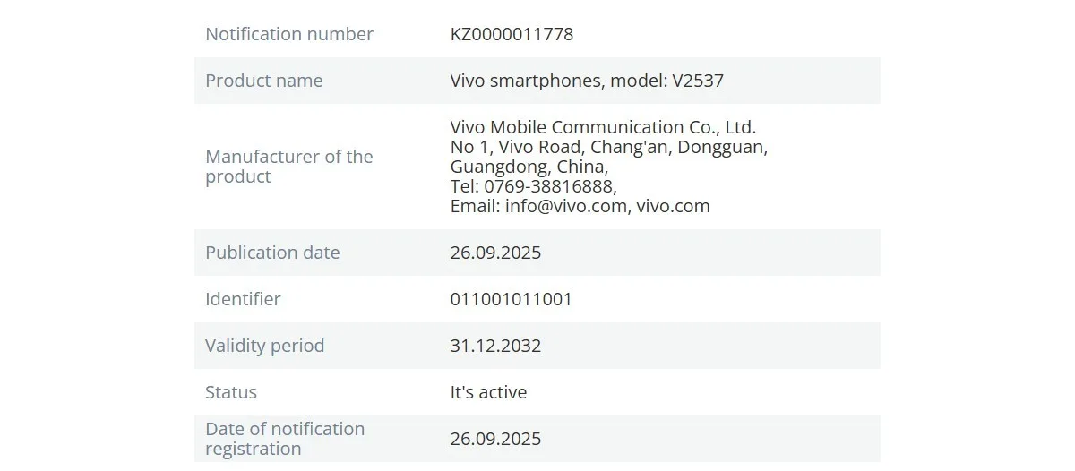 vivo X300 FE EEC veri tabanında göründü
