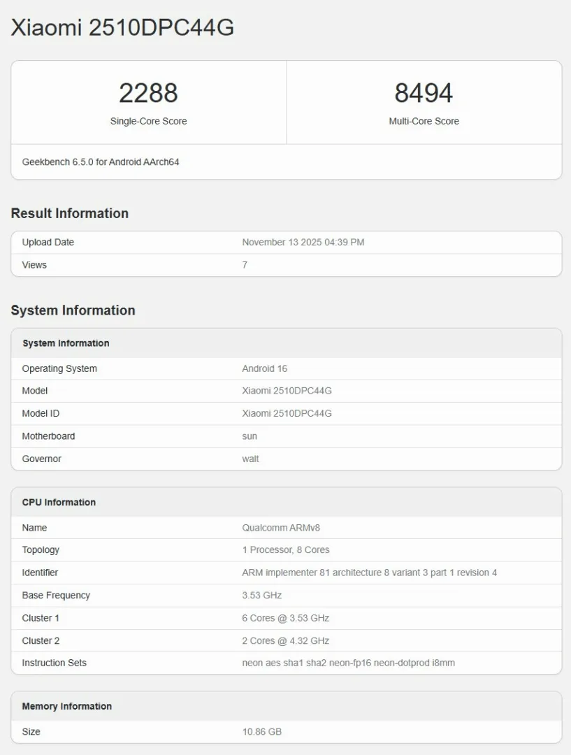 POCO F8 Pro Geekbench’te görüntülendi