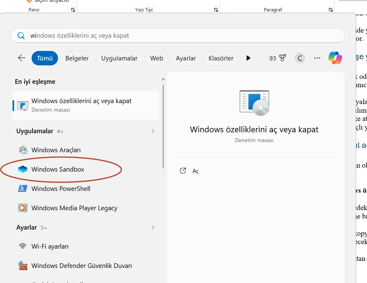 Windows Sandbox nasıl kullanılır