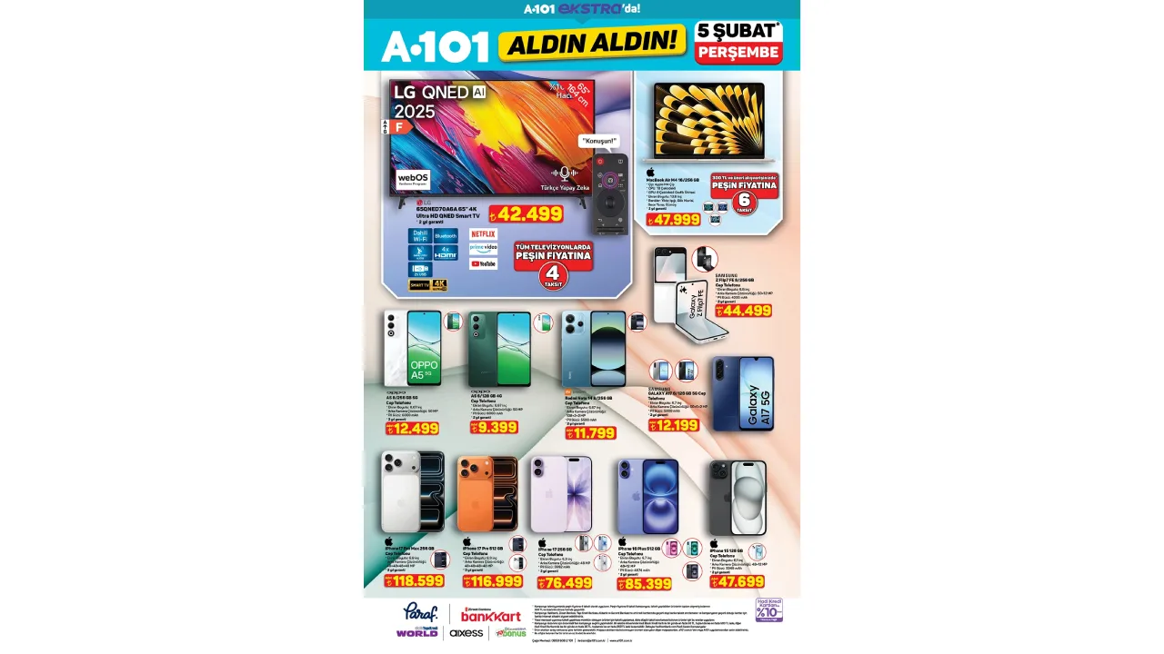 A101 iPhone 17 Pro Max, iPhone 17 ve iPhone 15 satıyor