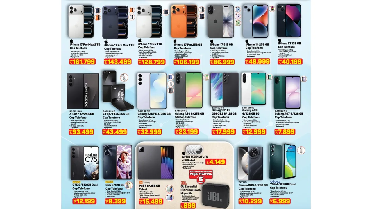 A101, iPhone 17 Pro Max, iPhone 14 ve iPhone 13 satıyor