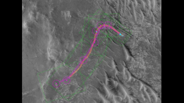 Yapay zekanın Mars gezgini Perseverence i&ccedil;in oluşturduğu rota