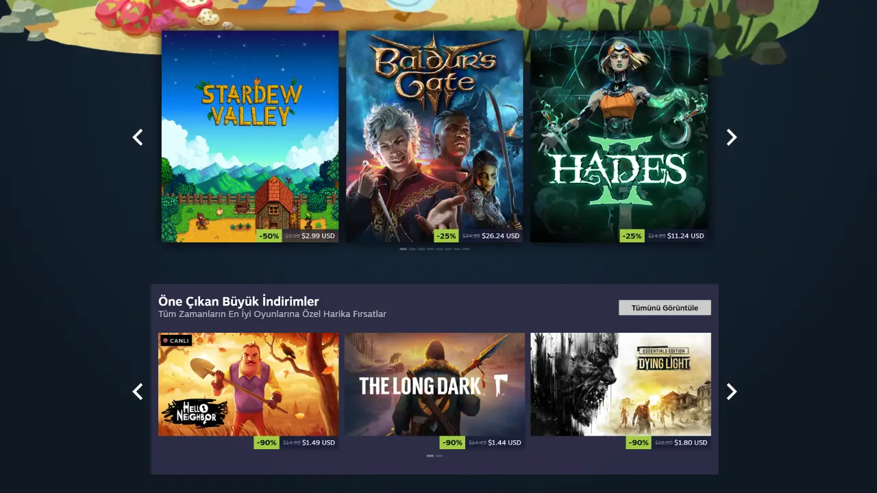 Steam İlkbahar İndirimleri